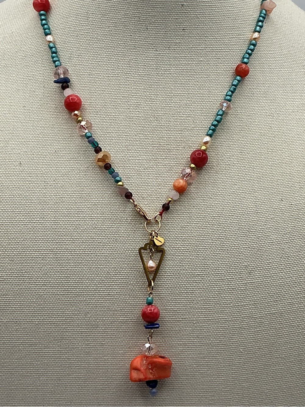 Boho Quartz Beaded Pearl Necklace - Haobalabu